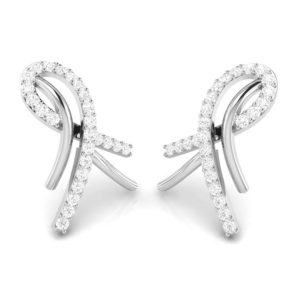 Designer Platinum Diamond Earrings for Women JL PT P BT 39-D  Women-s-Band-only-VVS-GH Jewelove.US