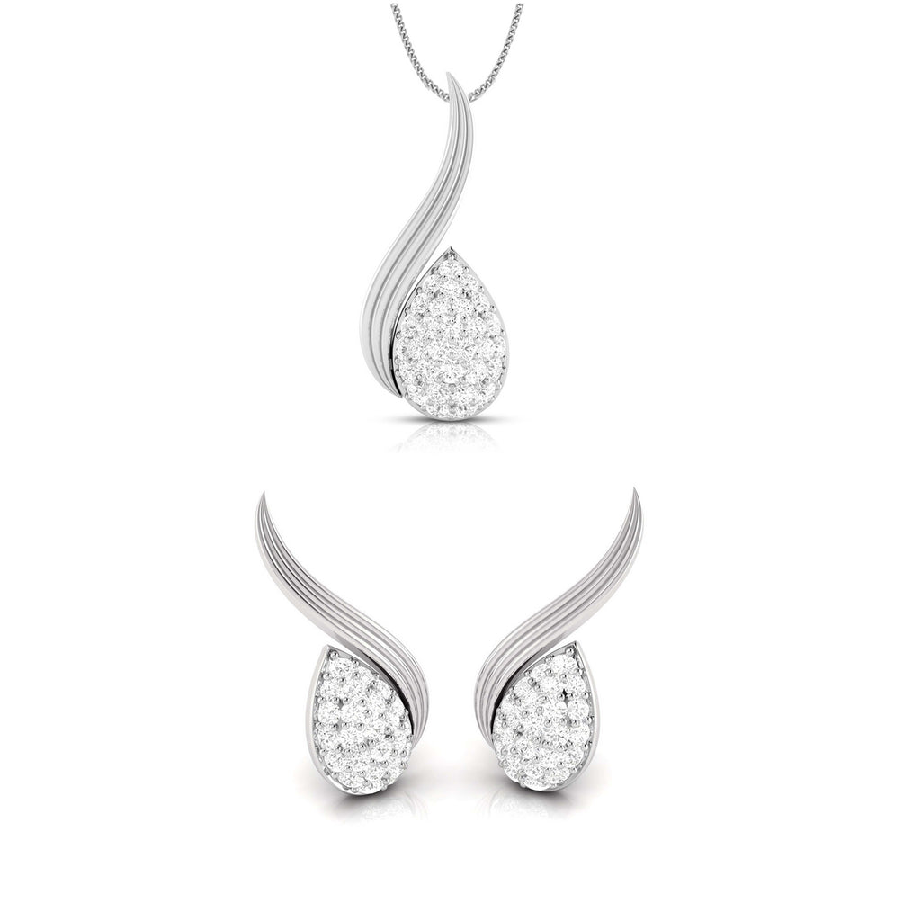 Platinum Diamond Pendant Set JL PT P BT 39-H  Pendant-Set Jewelove.US