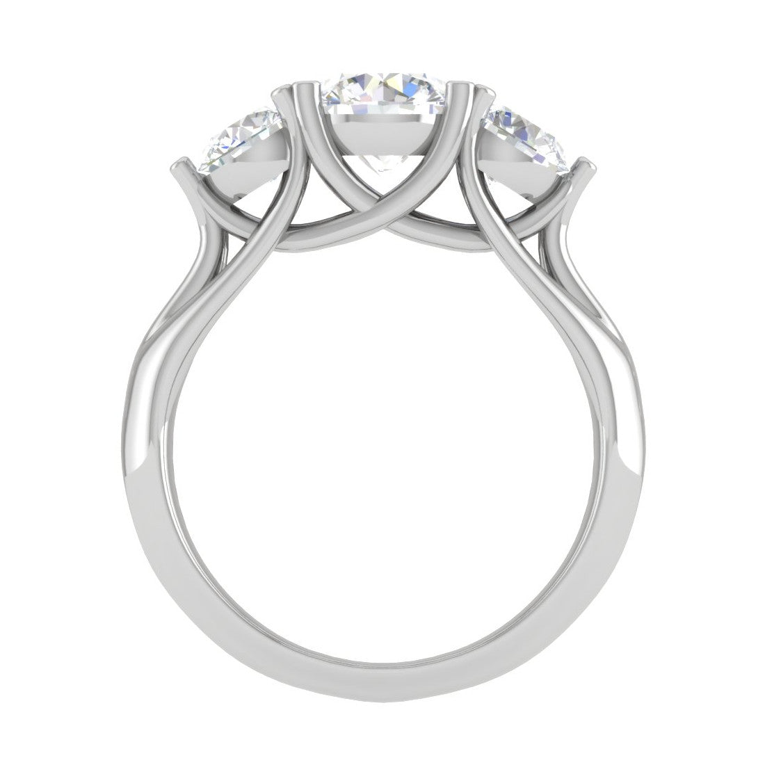 0.50 cts. Solitaire Three Stone Diamond Platinum Engagement Ring JL PT R3 RD 120-A   Jewelove.US