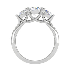 0.50 cts. Solitaire Three Stone Diamond Platinum Engagement Ring JL PT R3 RD 120-A   Jewelove.US