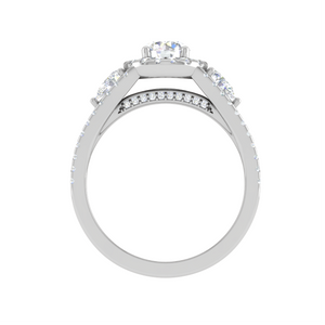 0.50cts Solitaire Halo Diamond Split Shank with Pear Diamond Platinum Ring JL PT R3 RD 152   Jewelove.US