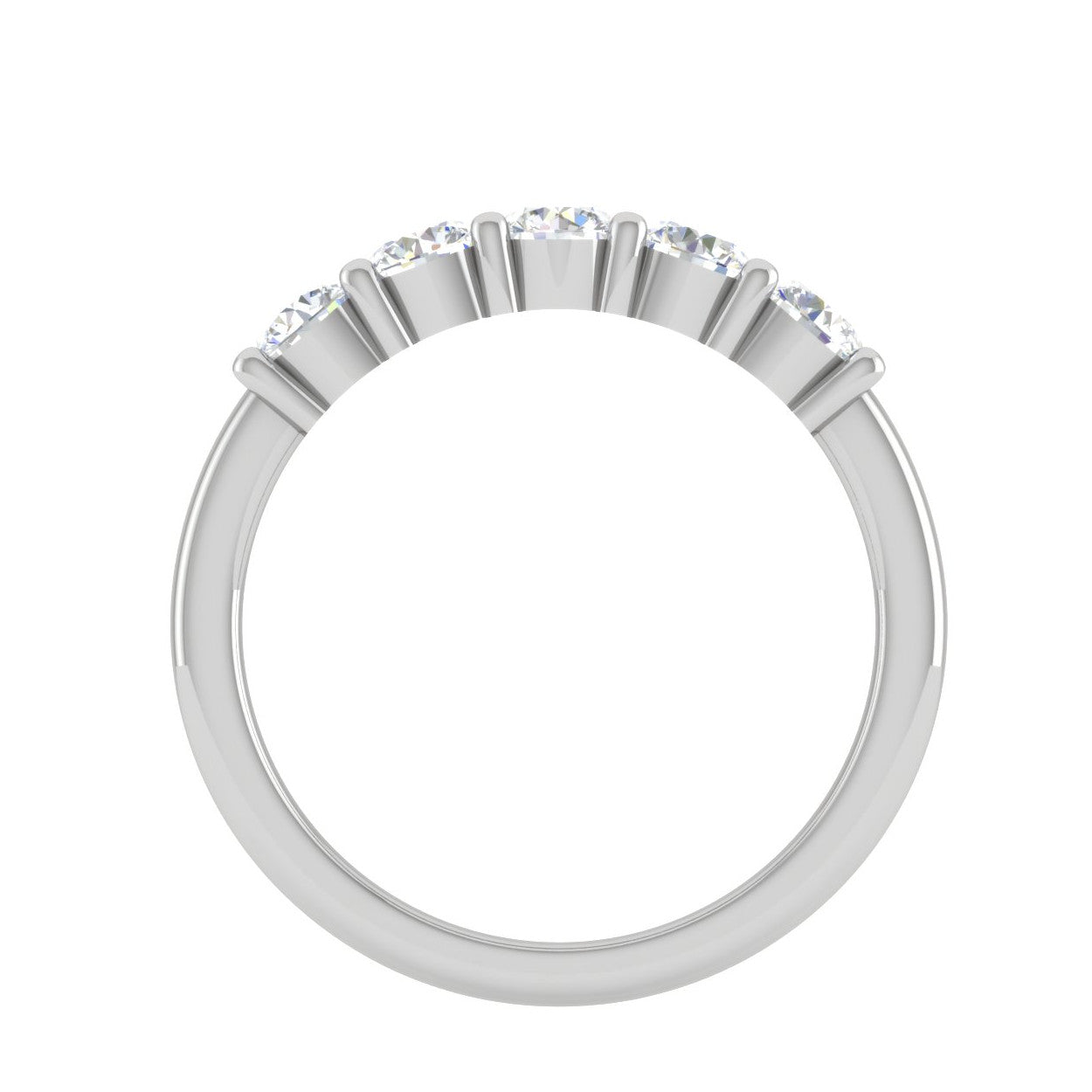 15 Pointer Diamond Half Eternity Platinum Ring for Women JL PT WB RD 162   Jewelove