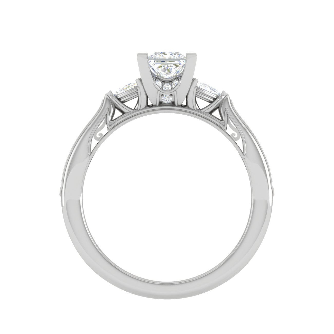 0.50cts Princess Cut Solitaire with Pear Diamond Platinum Ring JL PT RV PR 124   Jewelove.US