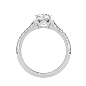 0.50 cts. Cushion Solitaire Diamond Split Shank Platinum Ring JL PT RP CU 103   Jewelove.US