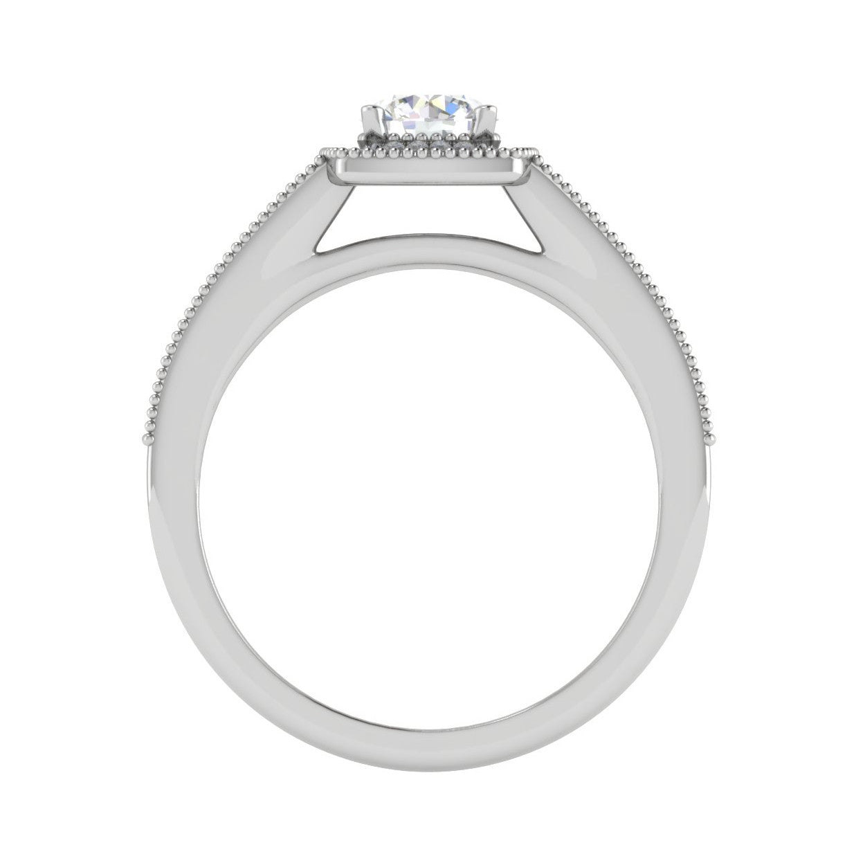 0.50 cts Solitaire Square Halo Diamond Shank Platinum Ring JL PT RH RD 213   Jewelove.US