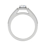 Load image into Gallery viewer, 0.50 cts Solitaire Square Halo Diamond Shank Platinum Ring JL PT RH RD 213   Jewelove.US
