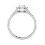 Load image into Gallery viewer, 0.50 cts Solitaire Square Halo Diamond Split Shank Platinum Ring JL PT RH RD 218   Jewelove.US
