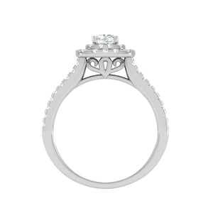 0.30 cts. Cushion Solitaire Double Halo Split Shank Platinum Engagement Ring JL PT JRW1544MM   Jewelove.US