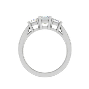 1.00cts. Emerald Cut Solitaire Diamond Accents Platinum Ring JL PT R3 EM 134   Jewelove.US