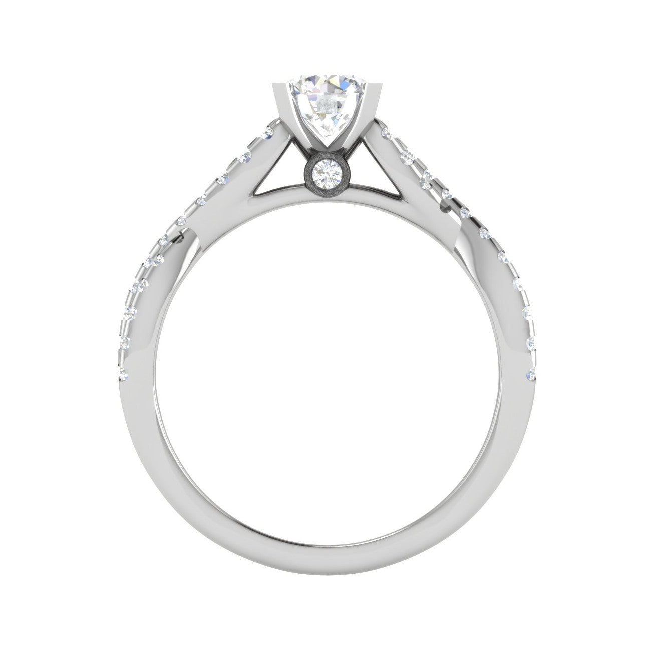 0.50 cts Solitaire with Twisted Shank Diamonds Platinum Ring JL PT RP RD 220   Jewelove.US