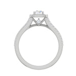 Load image into Gallery viewer, 0.50 cts Solitaire Square Halo Diamond Split Shank Platinum Ring JL PT RH RD 262   Jewelove.US
