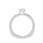 Load image into Gallery viewer, 0.30cts. Cushion Solitaire Diamond Split Shank Platinum Ring JL PT RH CU 169   Jewelove.US
