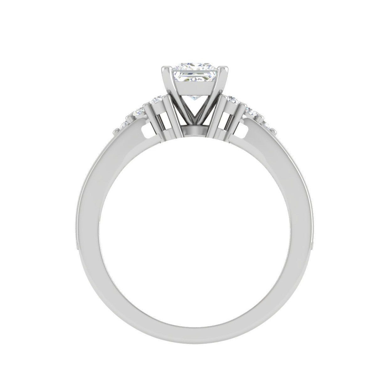 0.30cts. Princess Cut Diamond Shank Platinum Solitaire Engagement Ring JL PT DR7962M   Jewelove.US