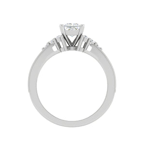 0.30cts. Princess Cut Diamond Shank Platinum Solitaire Engagement Ring JL PT DR7962M   Jewelove.US