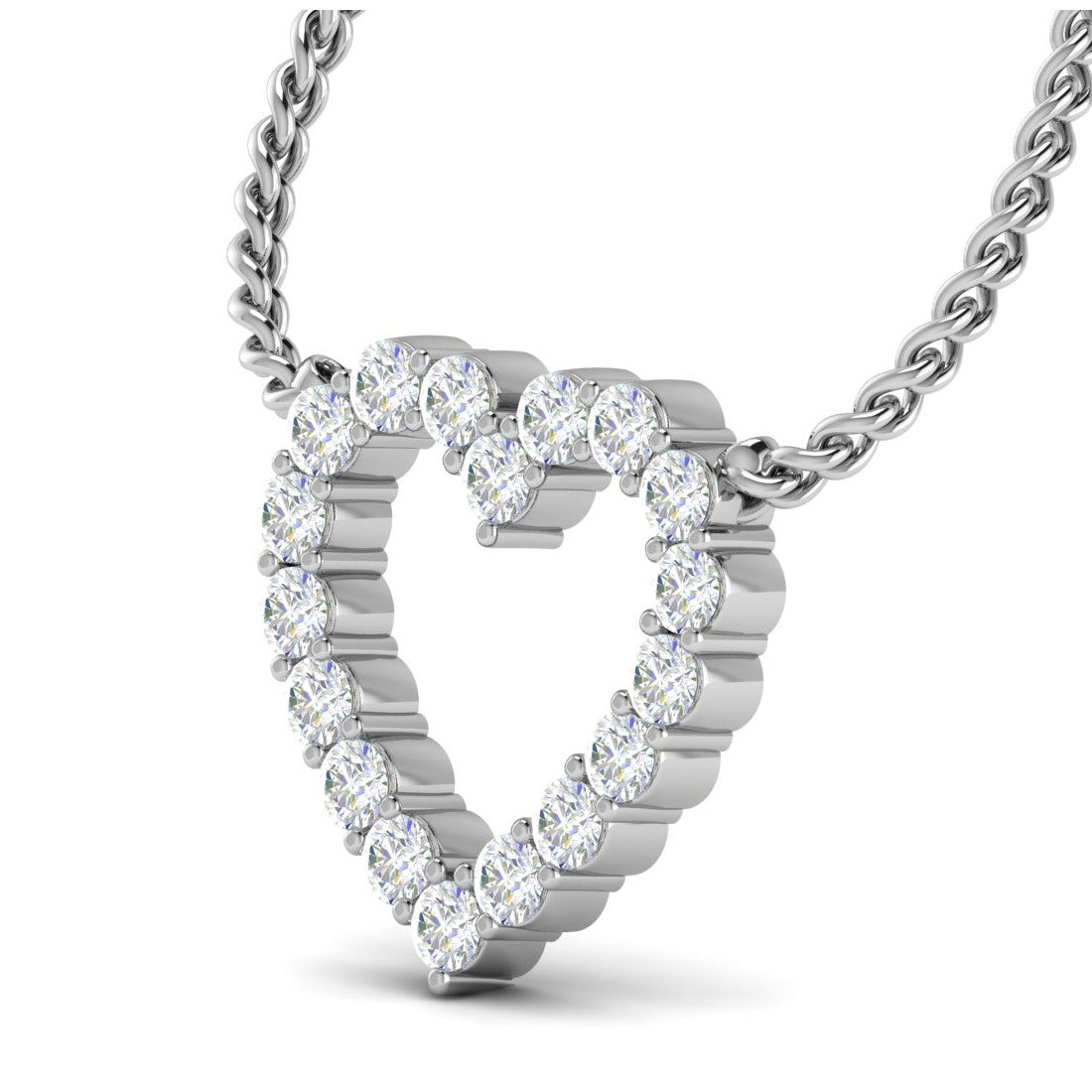 Platinum Heart Pendant with Diamonds for Women JL PT P PF RD 102   Jewelove.US