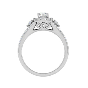 0.30 cts. Cushion Solitaire Halo Split Shank Platinum Engagement Ring JL PT JRW1543MM   Jewelove.US