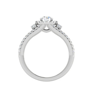 0.50cts Solitaire Halo Diamond Split Shank Platinum Ring JL PT 198   Jewelove.US