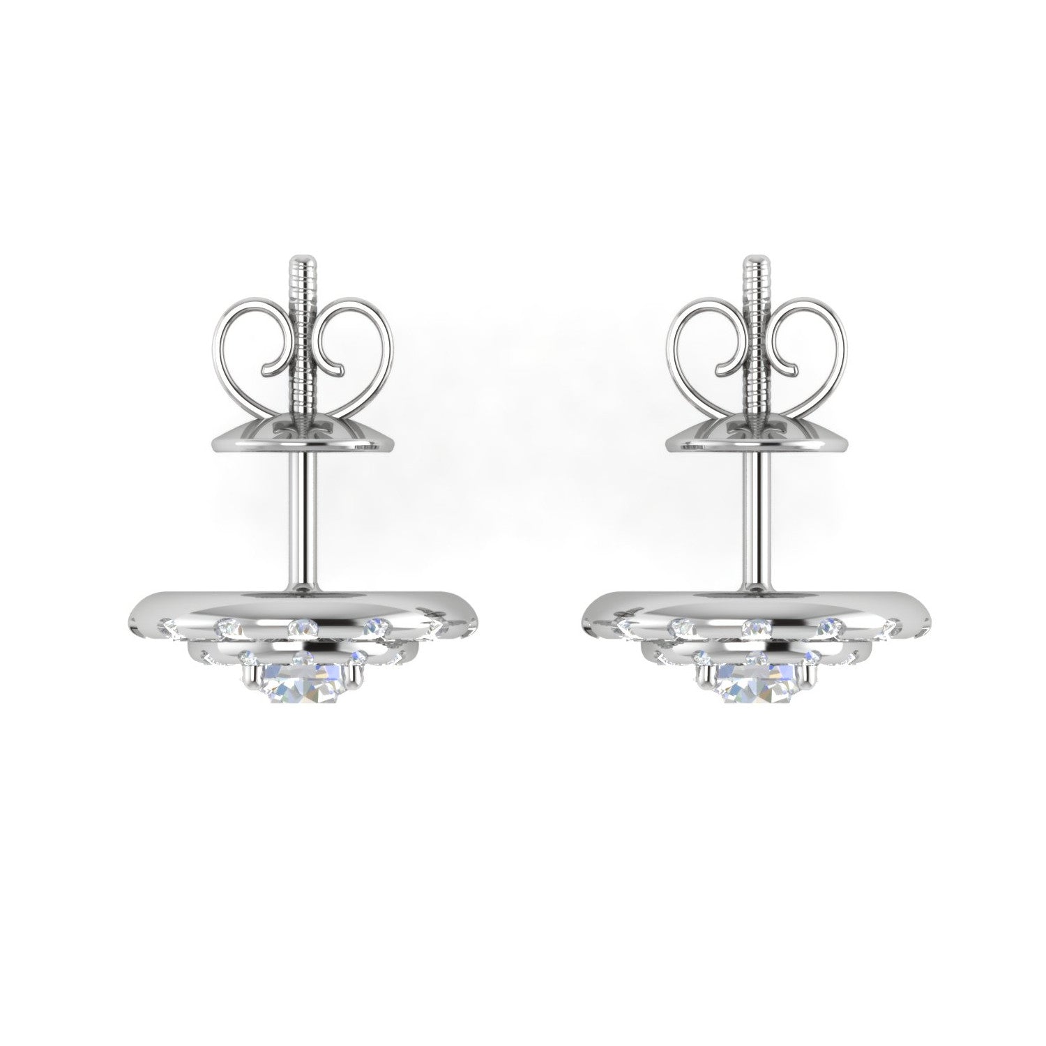 Platinum Solitaire Earrings JL PT E SE RD 106   Jewelove