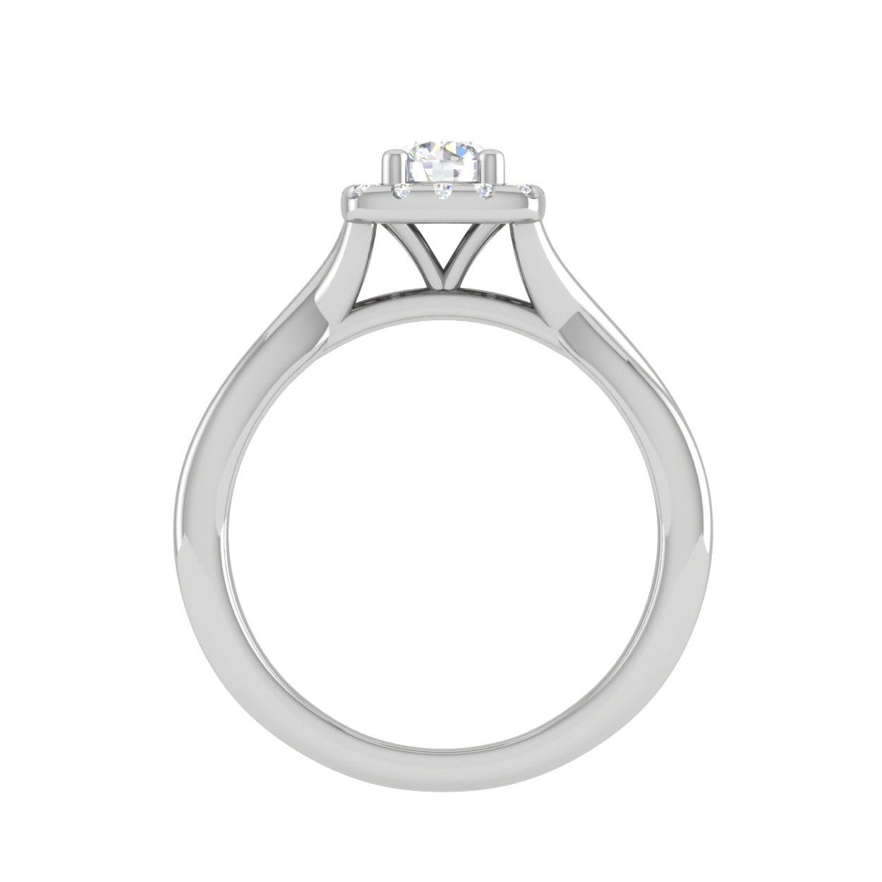 0.30 cts. Solitaire Square Halo Diamond Twisted Shank Platinum Ring JL PT JRW1332MM   Jewelove.US