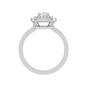 0.30 cts. Cushion Solitaire Double Halo Split Shank Platinum Ring JL PT RH CU 250   Jewelove.US