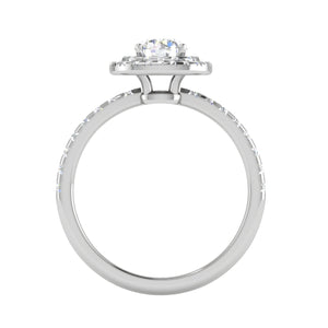 0.50 cts. Solitaire Double Halo Diamond Shank Platinum Ring JL PT RH RD 229   Jewelove.US