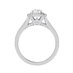 Load image into Gallery viewer, 0.50 cts Solitaire Double Square Halo Diamond Split Shank Platinum Ring JL PT RH RD 268   Jewelove.US
