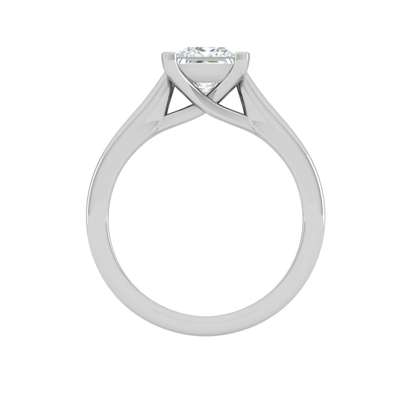 1.00 cts Princess Cut Solitaire Platinum Ring JL PT RS PR 124   Jewelove.US