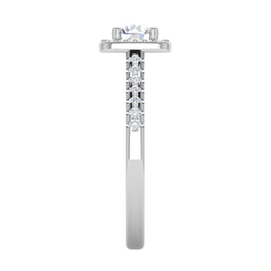 0.50 cts Solitaire Square Halo Diamond Shank Platinum Ring JL PT RH RD 176   Jewelove.US