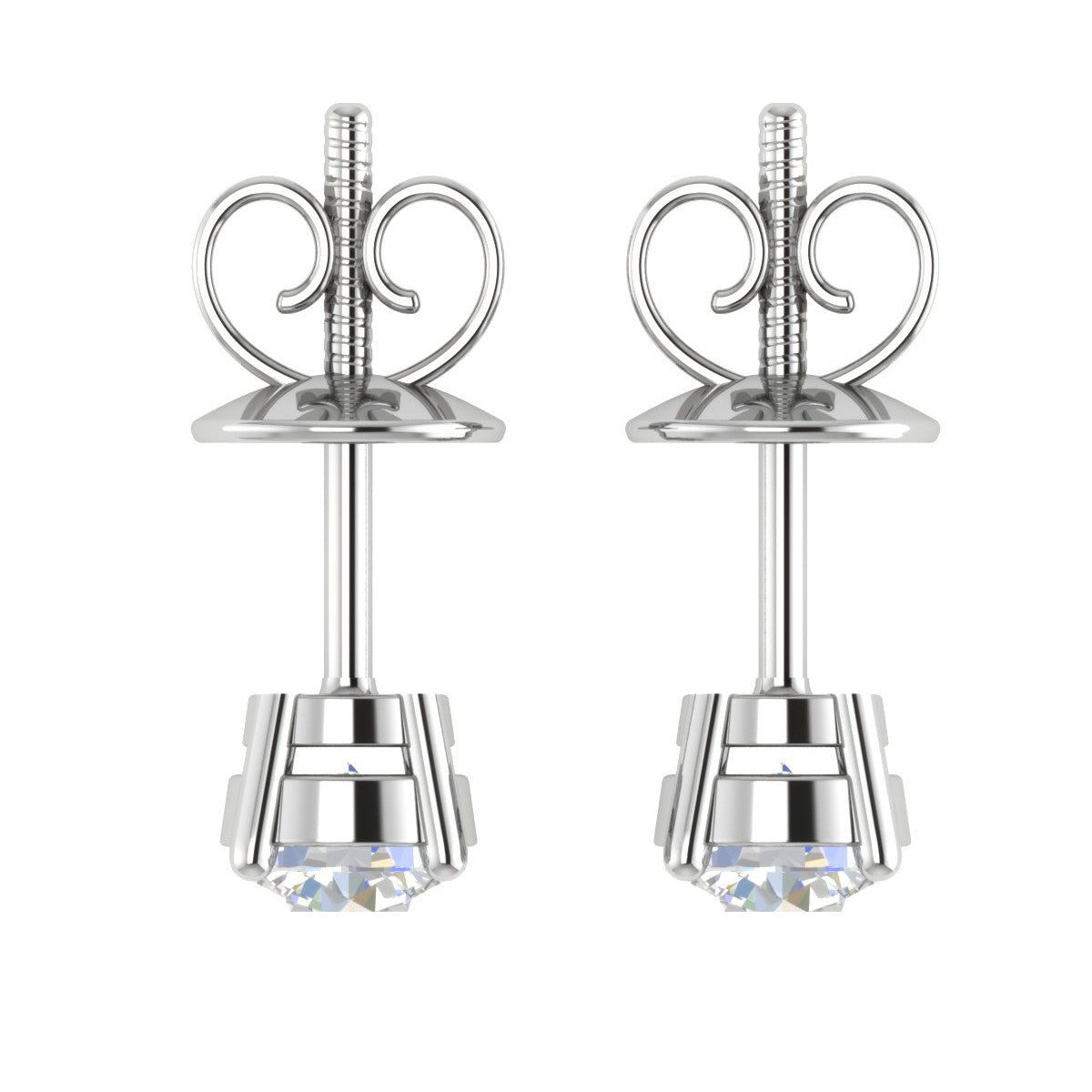 Platinum Solitaire Earrings JL PT E SE RD 102   Jewelove