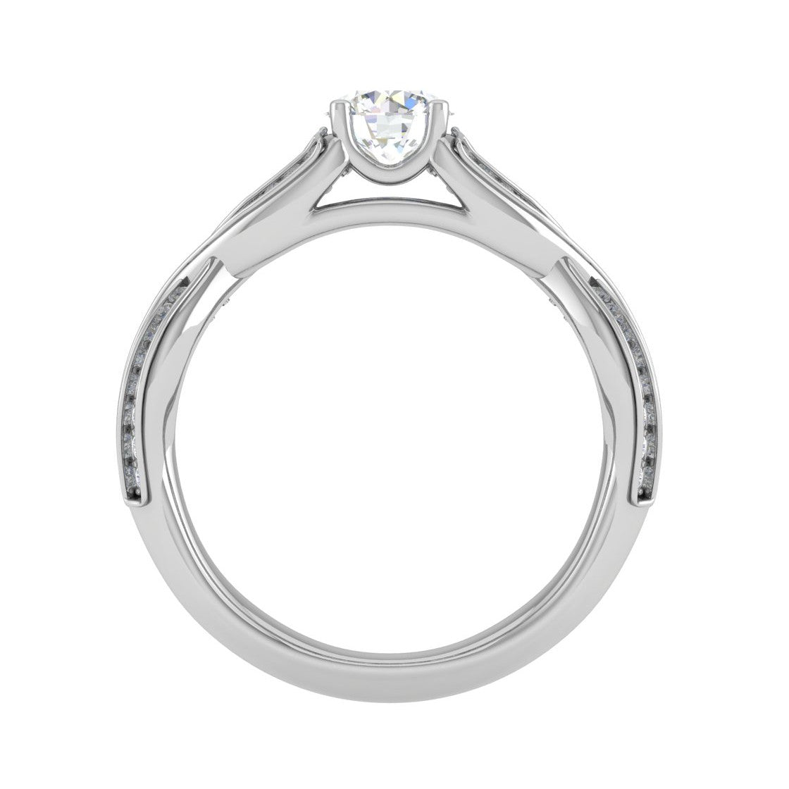 0.50 cts Solitaire Diamond Twisted Shank Platinum Ring JL PT RP RD 125   Jewelove.US