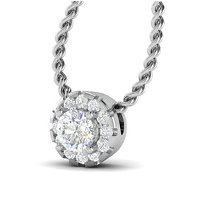 0.30.cts Solitaire Platinum Halo Diamond Pendant for Women JL PT P PF6135 - A   Jewelove.US