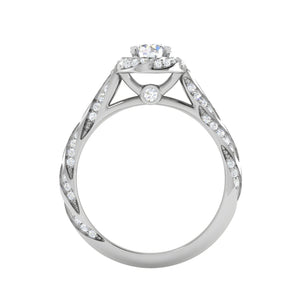 Designer 0.50 cts Solitaire Halo Diamond with Shank Platinum Ring JL PT RH RD 277   Jewelove.US