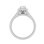 Load image into Gallery viewer, 0.50 cts Square Double Halo Solitaire Split Shank Diamond Platinum Ring JL PT RP RD 195   Jewelove.US
