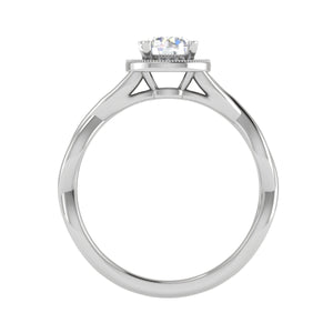 0.50 cts Solitaire Halo Diamond Platinum Ring JL PT RH RD 209   Jewelove.US