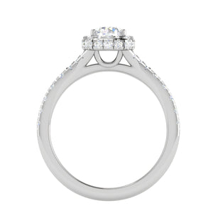 0.50 cts Solitaire Halo Diamond Shank Platinum Ring JL PT RH RD 234   Jewelove.US