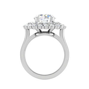 0.50 cts Solitaire Double Halo Diamond Platinum Ring JL PT REHS1487   Jewelove.US