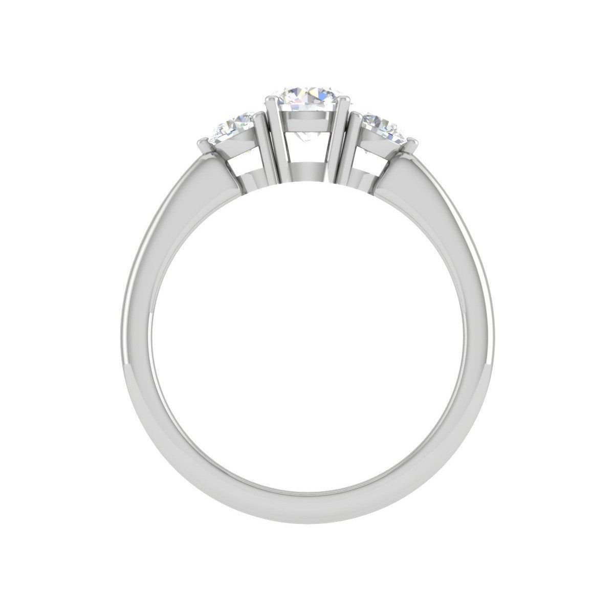 0.50 cts. Solitaire Three Stone Platinum Diamond Engagement Ring JL PT R3 RD 161   Jewelove.US