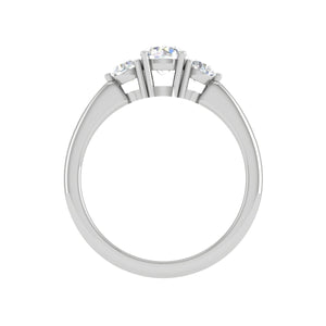 0.50 cts. Solitaire Three Stone Platinum Diamond Engagement Ring JL PT R3 RD 161   Jewelove.US