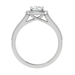 Load image into Gallery viewer, 0.50 cts Solitaire Square Halo Diamond Shank Platinum Ring JL PT RH RD 170   Jewelove.US
