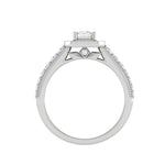 Load image into Gallery viewer, 0.70 cts Emerald Cut Solitaire Halo Diamond Shank Platinum Ring JL PT JRW2824MM   Jewelove.US
