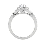 Load image into Gallery viewer, 0.50 cts Solitaire Halo Diamond Twisted Shank Platinum Ring JL PT RP RD 217   Jewelove.US
