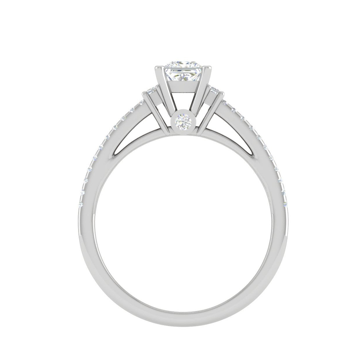 0.30cts. Princess Cut Diamond Split Shank Platinum Solitaire Engagement Ring JL PT DR1430M   Jewelove.US