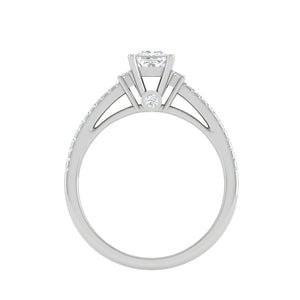 0.30cts. Princess Cut Diamond Split Shank Platinum Solitaire Engagement Ring JL PT DR1430M   Jewelove.US