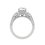 Load image into Gallery viewer, Designer 0.50cts Solitaire Halo Diamond Split Shank Platinum Ring JL PT EN7160-1WG   Jewelove.US
