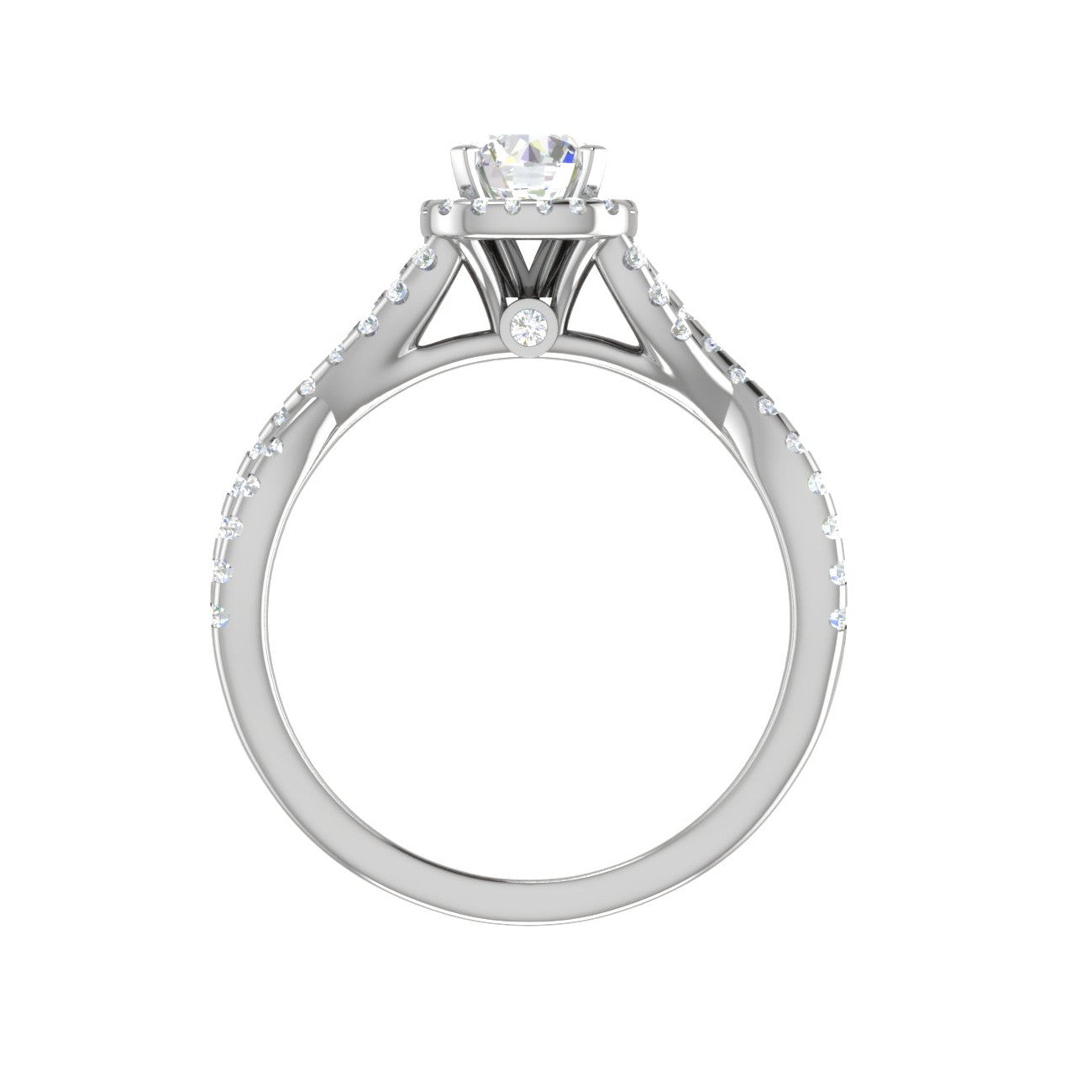 0.50 cts Solitaire Halo Diamond Twisted Shank Platinum Diamonds Ring JL PT RP RD 221   Jewelove.US