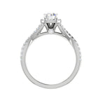 Load image into Gallery viewer, 0.50 cts Solitaire Halo Diamond Twisted Shank Platinum Diamonds Ring JL PT RP RD 221   Jewelove.US
