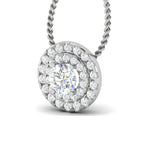 Load image into Gallery viewer, 0.30cts Solitaire Platinum Double Halo Diamond Pendant for Women JL PT P PF RD 106   Jewelove.US
