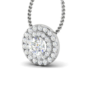 0.30cts Solitaire Platinum Double Halo Diamond Pendant for Women JL PT P PF RD 106   Jewelove.US