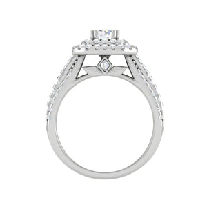 0.30cts Solitaire Double Halo Diamond Split Shank Platinum Ring JL PT JRW1564MM   Jewelove.US