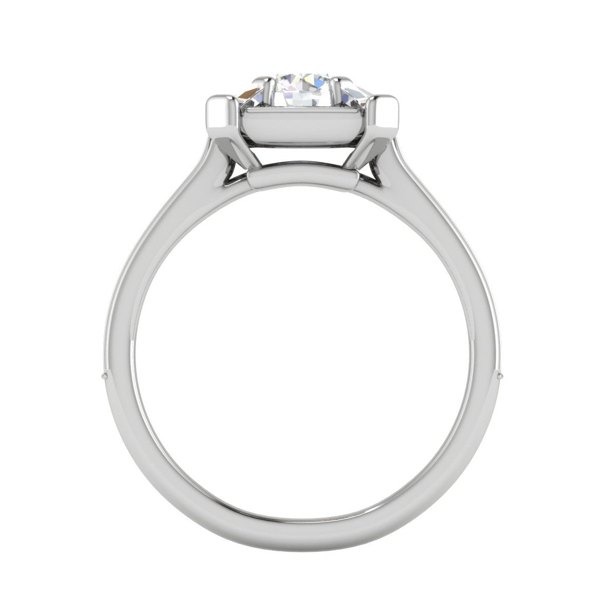 0.50 cts Solitaire Square Halo Diamond with Shank Platinum Ring JL PT RH RD 279   Jewelove.US